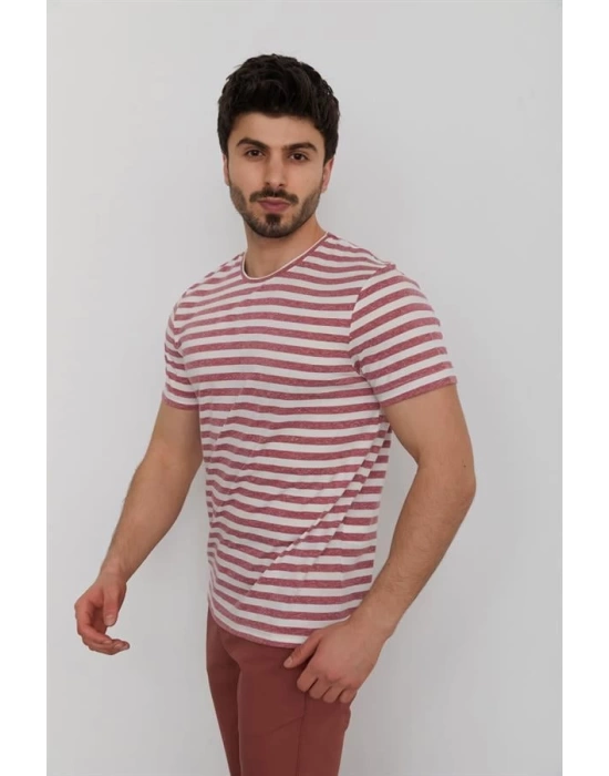 Bisiklet Yaka Baskılı Erkek T-Shirt