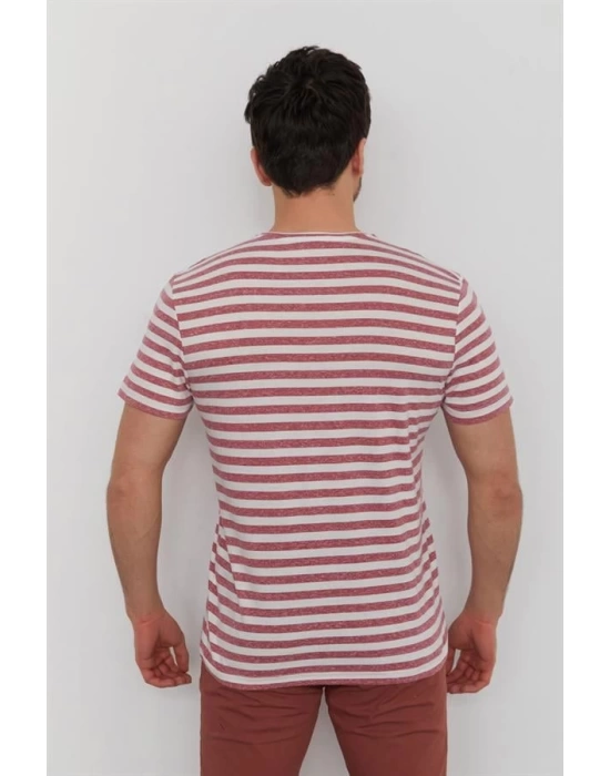 Bisiklet Yaka Baskılı Erkek T-Shirt