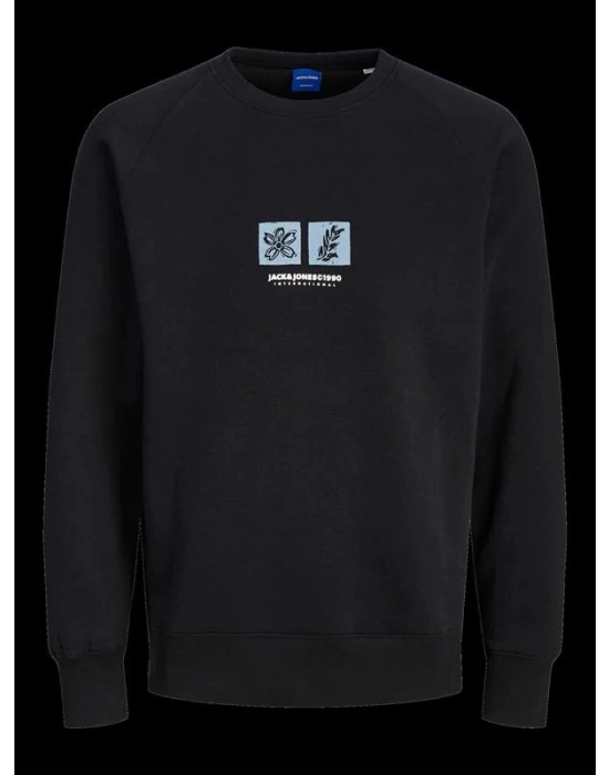 Bisiklet Yaka Şardonlu Ve Baskılı Erkek Sweatshirt