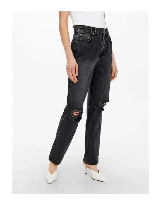 Diz Yırtmaçlı Straight Fit Jean