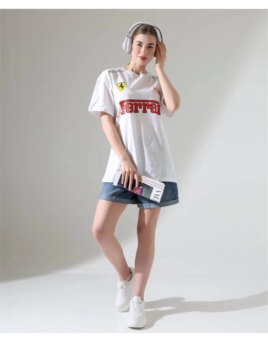 Fer Baskılı Kadın T-Shirt