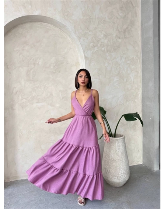 Fırfırlı katlı elbise s255049