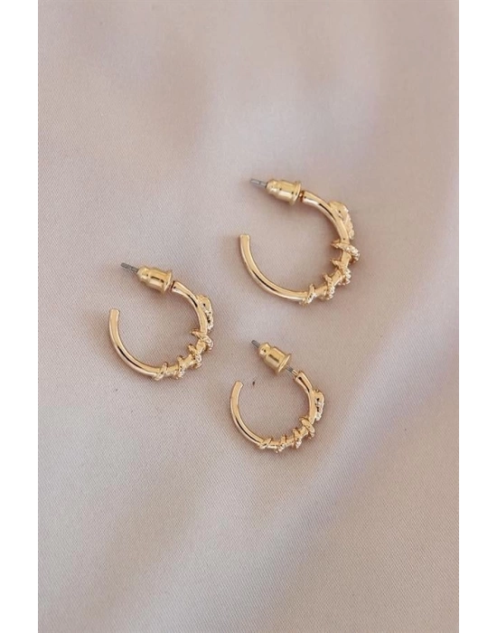Gold Renk Yılan Model Metal Küpe Seti