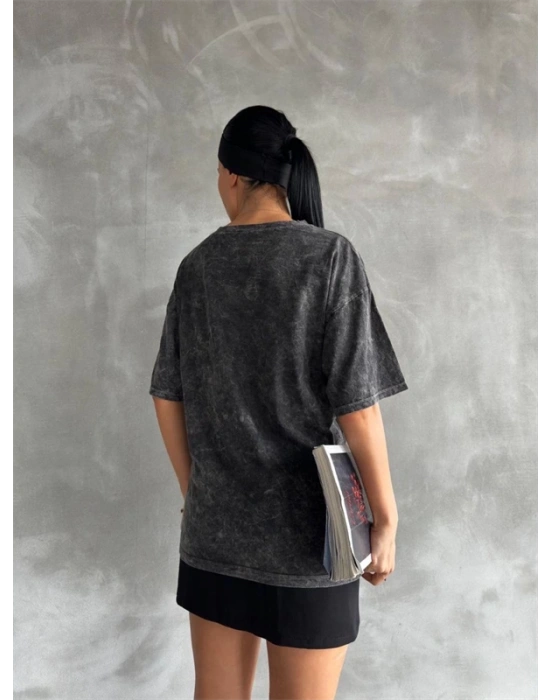 Kuş gözü yıkamalı Kadın T-Shirt