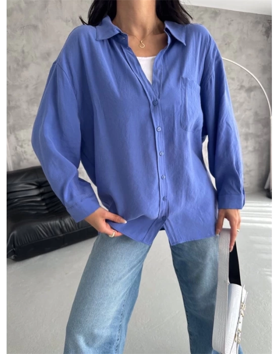 Modal Oversize Cepli Gömlek