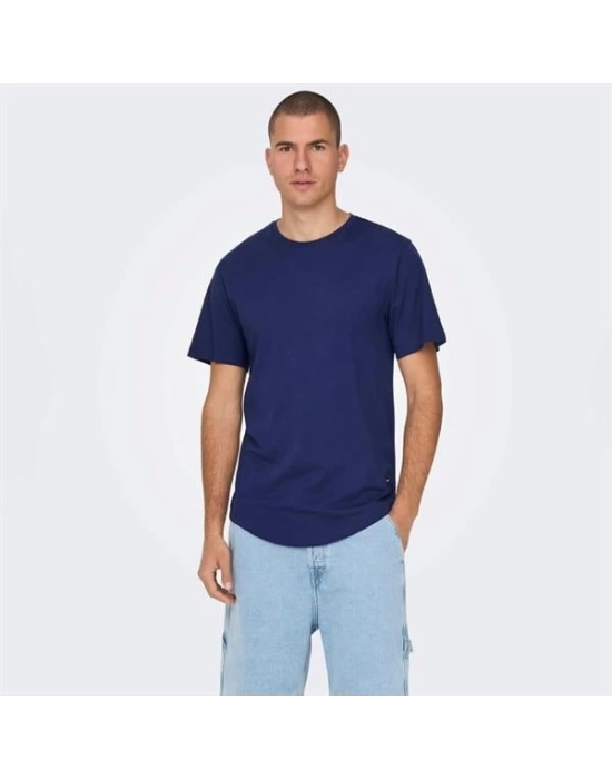 Oval Kesim Erkek T-shirt Bej