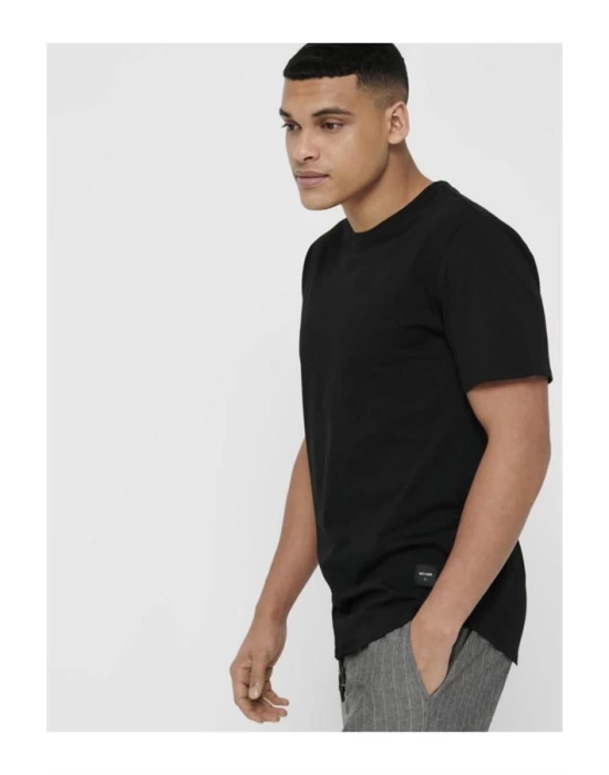 Oval Kesim Erkek T-shirt Bej