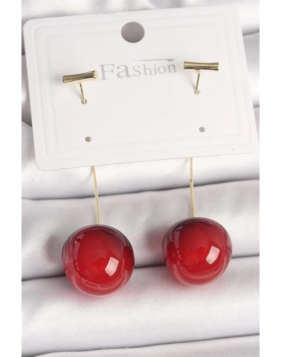 Pirinç Gold Renk Çivi Kiraz Model Kadın Küpe
