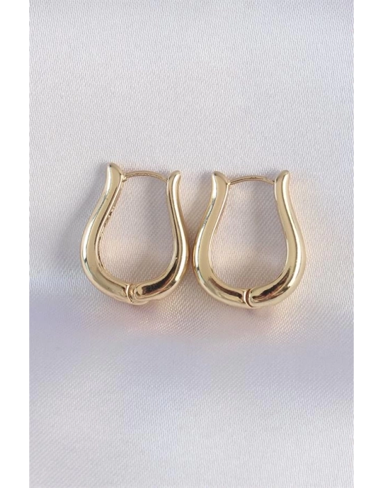 Pirinç Gold Renk İçi Boş Gül Küpe