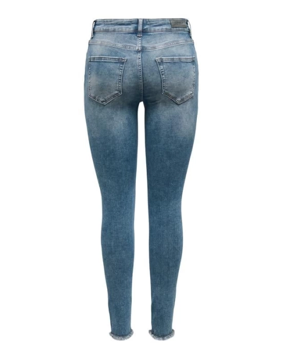 Püsküllü Paça Slim Fit Yüksek Bel Kadın Kot Pantolon
