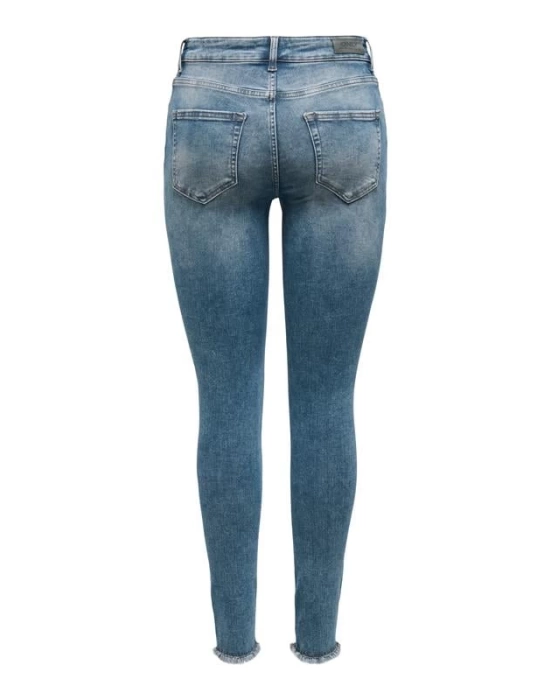 Püsküllü Paça Slim Fit Yüksek Bel Kadın Kot Pantolon