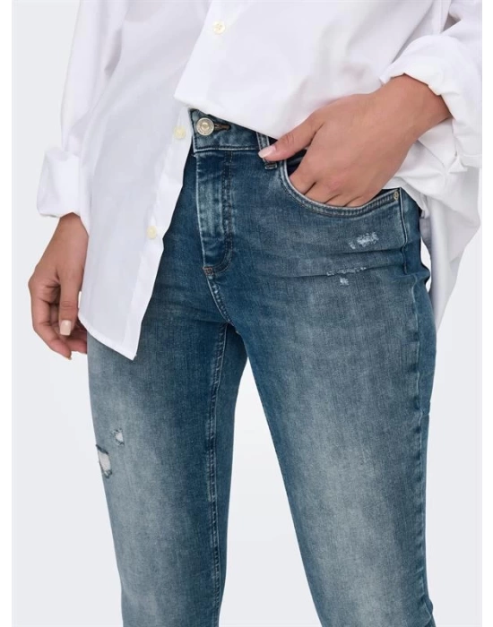 Püsküllü Paça Slim Fit Yüksek Bel Kadın Kot Pantolon
