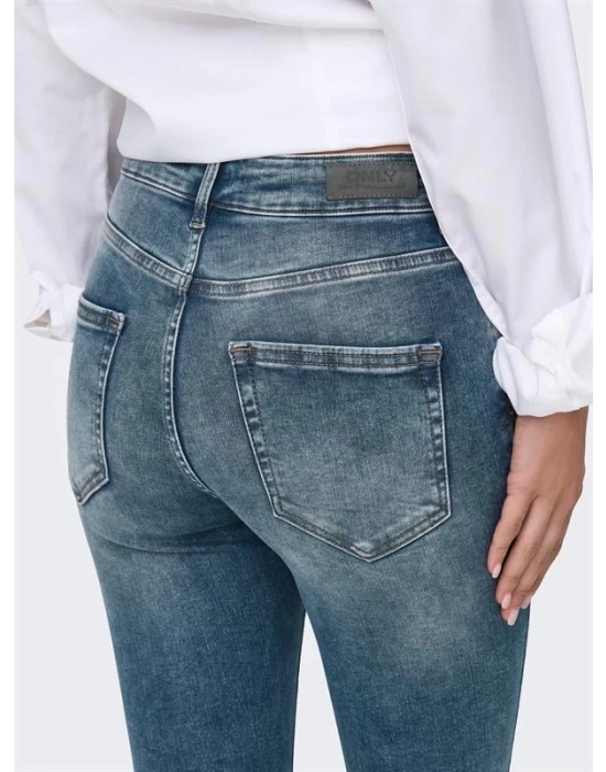 Püsküllü Paça Slim Fit Yüksek Bel Kadın Kot Pantolon