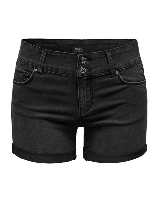 Regular Bel Likralı Jean Kadın Şort