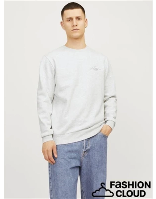 Üç İplik Küçük Baskılı Erkek Sweatshirt
