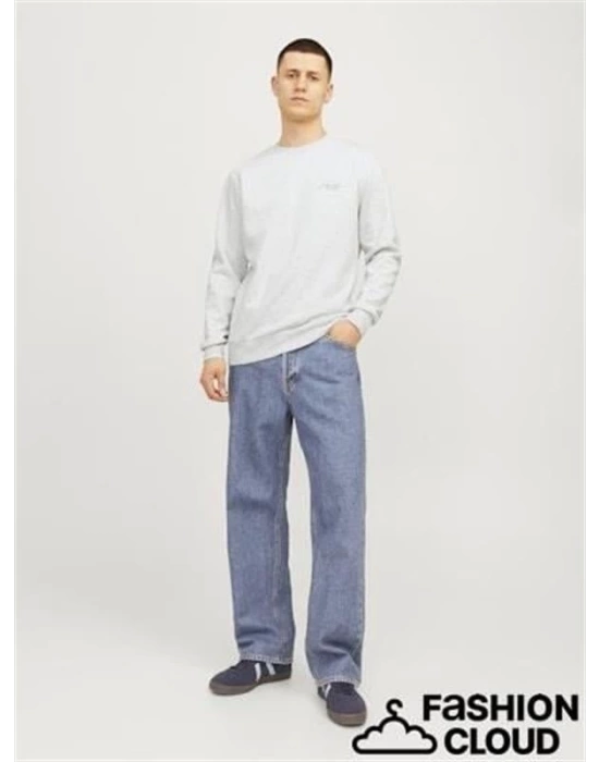Üç İplik Küçük Baskılı Erkek Sweatshirt