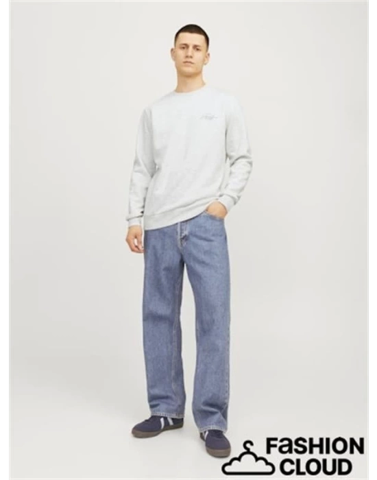 Üç İplik Küçük Baskılı Erkek Sweatshirt