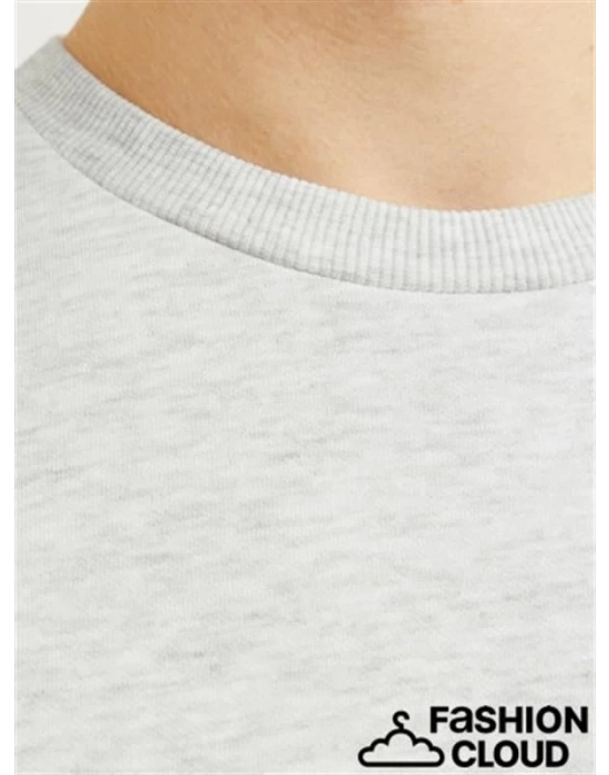 Üç İplik Küçük Baskılı Erkek Sweatshirt