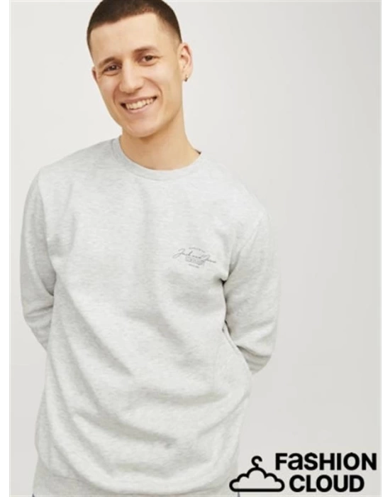 Üç İplik Küçük Baskılı Erkek Sweatshirt