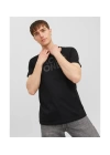 12151955 Bisiklet Yaka Baskılı Erkek T-Shirt Siyah-Siyah