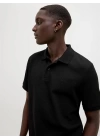 12268130 Likralı Polo Yaka Erkek Tshirt Siyah