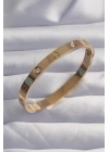 316L Çelik Baby Boy Gold Renk Zirkon Taşlı Model Kelepçe Bilezik