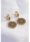 316L Çelik Gold Renk Lotus Kadın Küpe