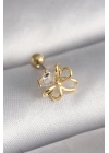 316L Çelik Gold Renk Zirkon Taş Detaylı Kurdele Model Tragus Piercing