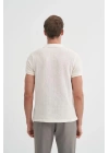4012 Örgü Polo Yaka Erkek TShirt Ekru