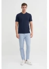 4624 Basıc V Yaka Erkek T-Shirt Lacivert