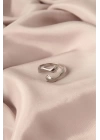 Ayarlamalı Gümüş Renk Metal Sarılan Eller Model Kadın Yüzük