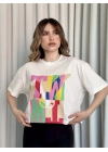 Baskılı Crop Kadın T-Shirt
