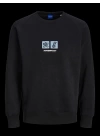 Bisiklet Yaka Şardonlu Ve Baskılı Erkek Sweatshirt