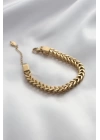 Çelik Gold Renk Kalın Zincir Model Kadın Bileklik