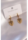 Çelik Gold Renk Leopar Figür Kadın Küpe