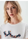 Çiçek Logolu Kadın T-Shirt