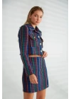 D84123 Kazayağı Desen Kadın Etek