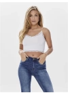 Dantel Yaka İp Askılı Crop