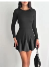 Eteği kloş crep mini elbise s1267