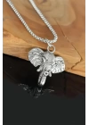 Fil Tasarım Silver Renk Zincirli Erkek Kolye
