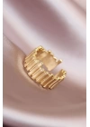 Gold Renk Metal Ayarlamalı Kadın Yüzük