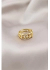 Gold Renk Metal Zincir Model Taşlı Kadın Yüzük