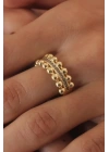 Gold Renk Zirkon Taşlı Kadın Yüzük