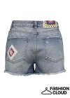 İşlemeli Denim Kadın Şort