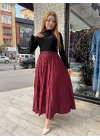 Kraş etek bordo