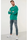 New Age Sırt Baskılı Üç İplik Sweatshirt