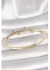 Pirinç Gold Renk Damla Zirkon Taşlı Kadın Kelepçe