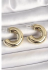 Pirinç Gold Renk Yarım Halka Model CCB Kadın Küpe