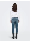 Püsküllü Paça Slim Fit Yüksek Bel Kadın Kot Pantolon