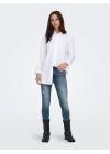 Püsküllü Paça Slim Fit Yüksek Bel Kadın Kot Pantolon
